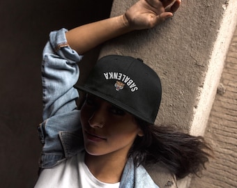 Sabalenka Upside Down Embroidered Tiger Snapback Hat Tennis Inspired Yupoong Flat Brim Unisex