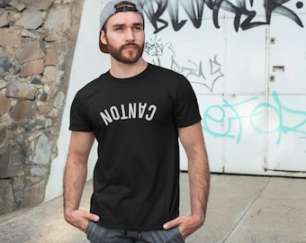Upside-Down Canton Ohio T-Shirt Minimalist Streetwear Cotton Comfort Colors