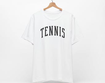 ユニセックス テニスTシャツ ミニマル スポーツ グラフィック シャツ | コットン