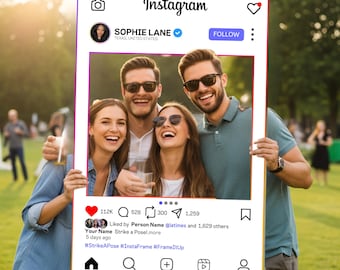 Instagram Frame Canva Template, Instagram Frame For Photo booth, Blogger, Wedding, Insta frame, Selfie Frame, Photo Prop Frame Template