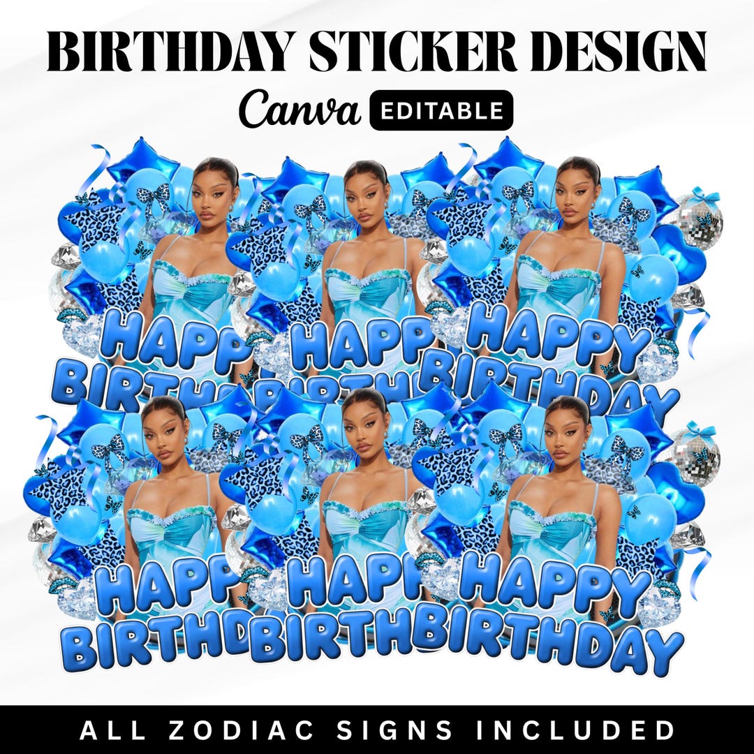 Blue Birthday Girl Sticker, Birthday Princess Sticker, Blue Styrofoam ...