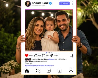 Instagram Frame Canva Template, Instagram Frame For Photo booth, Blogger, Wedding, Insta frame, Selfie Frame, Photo Prop Frame Template