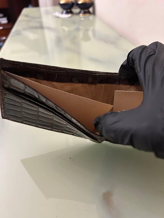 Genuine python-printed calfskin wallet made in It… - image 2