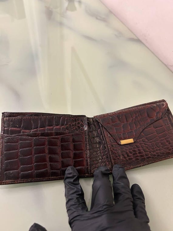 Genuine python-printed calfskin wallet made in It… - image 3