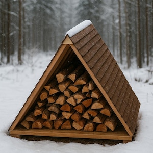 Modern A-Frame Firewood Rack – Holds Over 2 Cords | Rustic + Practical Outdoor Wood Storage