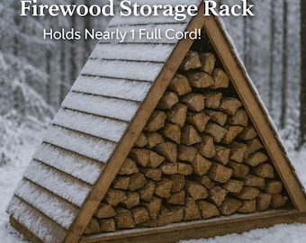 Support de rangement pour le bois de chauffage tendance avec cadre en A - Peut contenir près d'un cordon complet ! | Téléchargement numérique