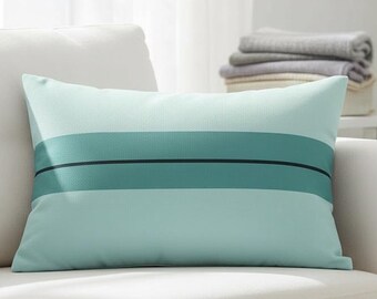 Teal Collection 20” x 14” Lumbar Pillow | Modern Accent Cushion | Minimalist Home Decor | Gift
