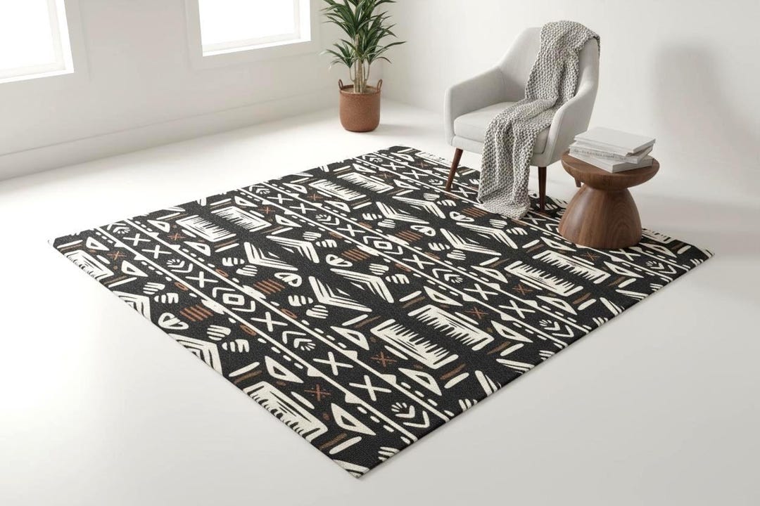 Area Rug, Mudcloth Pattern, Home Office, Kids Room - Etsy