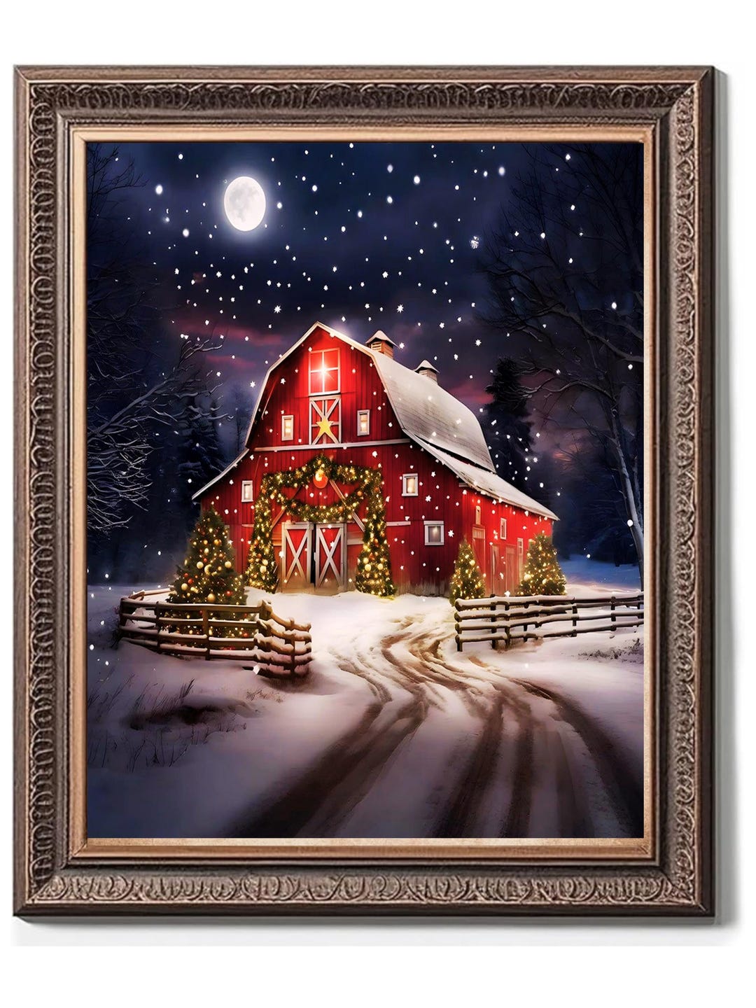 Vintage Christmas Barn Art: Rustic Holiday Print (digital Download) - Etsy