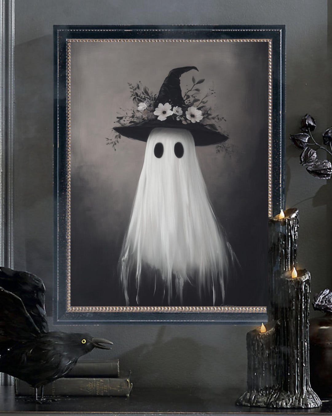 Vintage Ghost Art Print: Spooky Halloween Wall Decor (digital Download ...