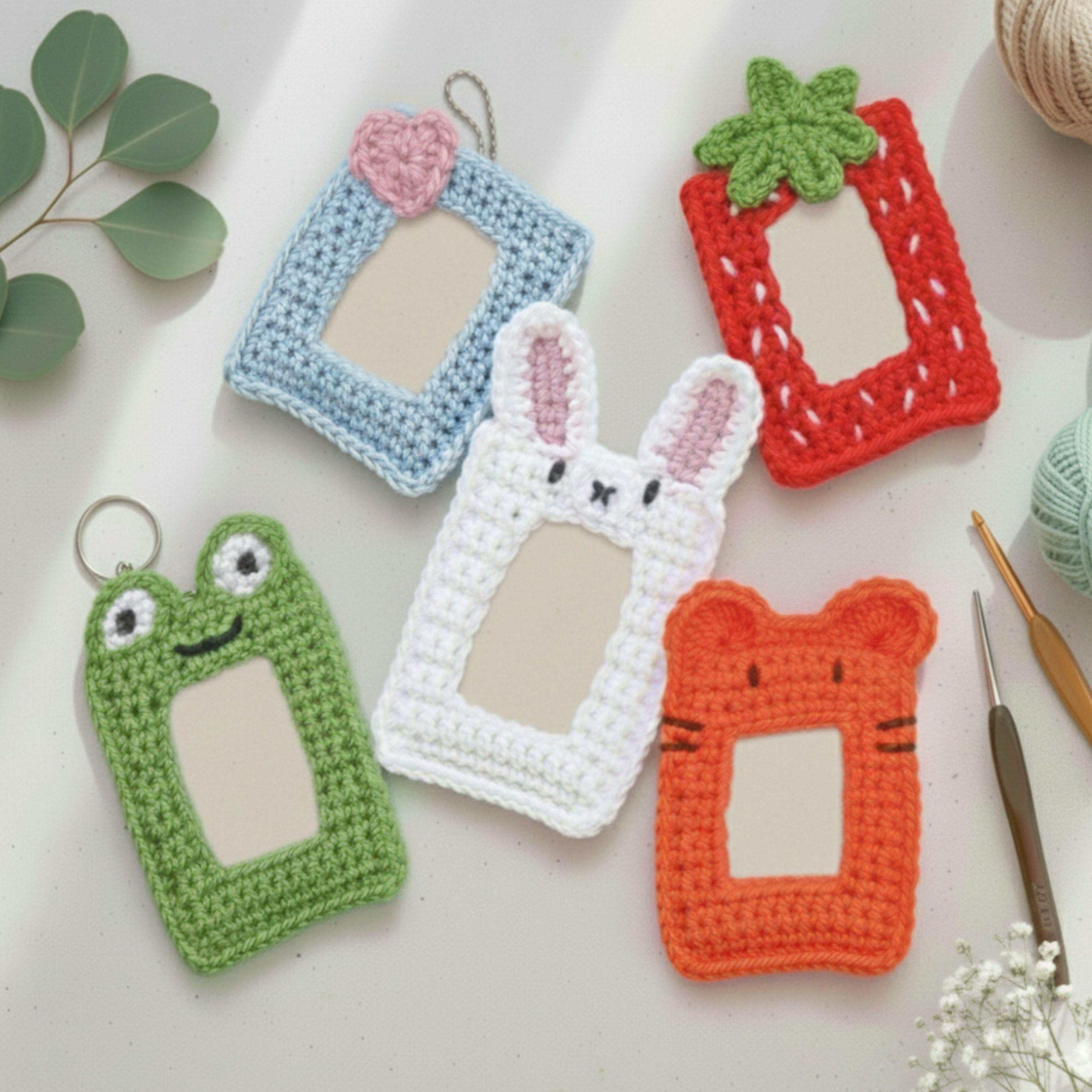 Crochet Photocard Holder Pattern | Keychain Photo Holder PDF - Etsy