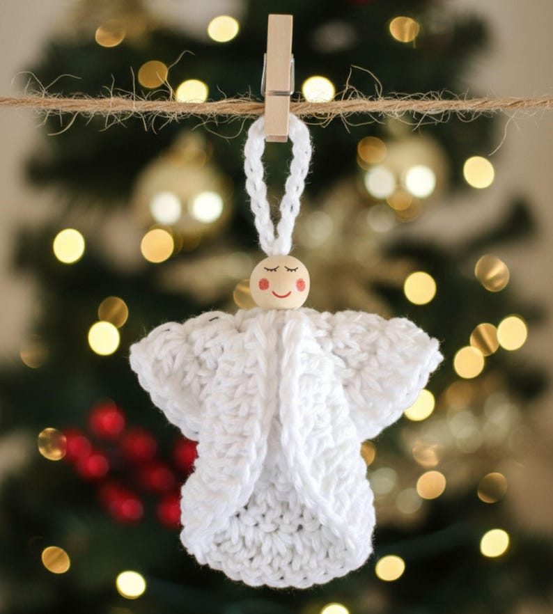 Easy Crochet Angel Ornament Pattern • Beginner Christmas Ornament PDF ...