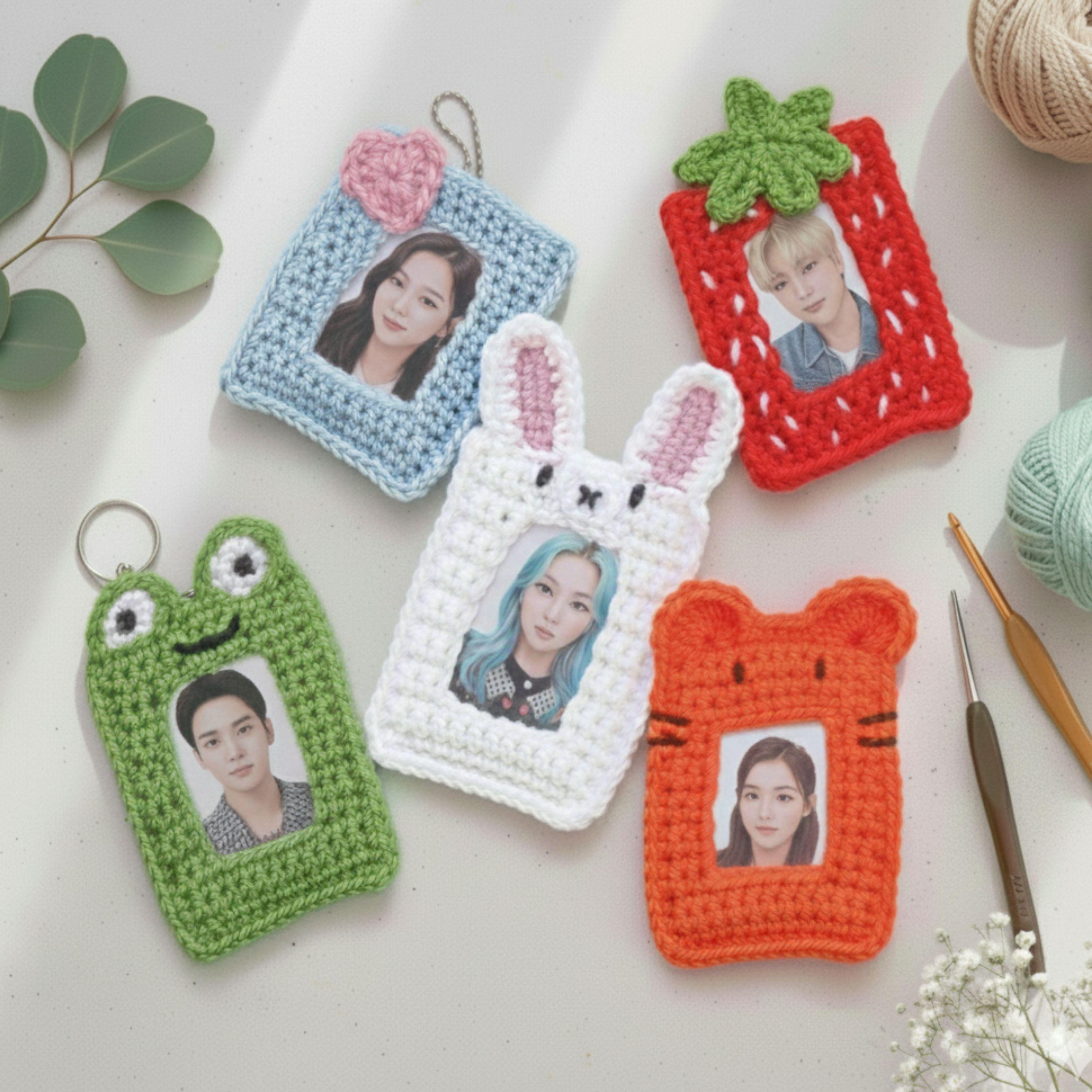 Crochet Photocard Holder Pattern | Keychain Photo Holder PDF - Etsy