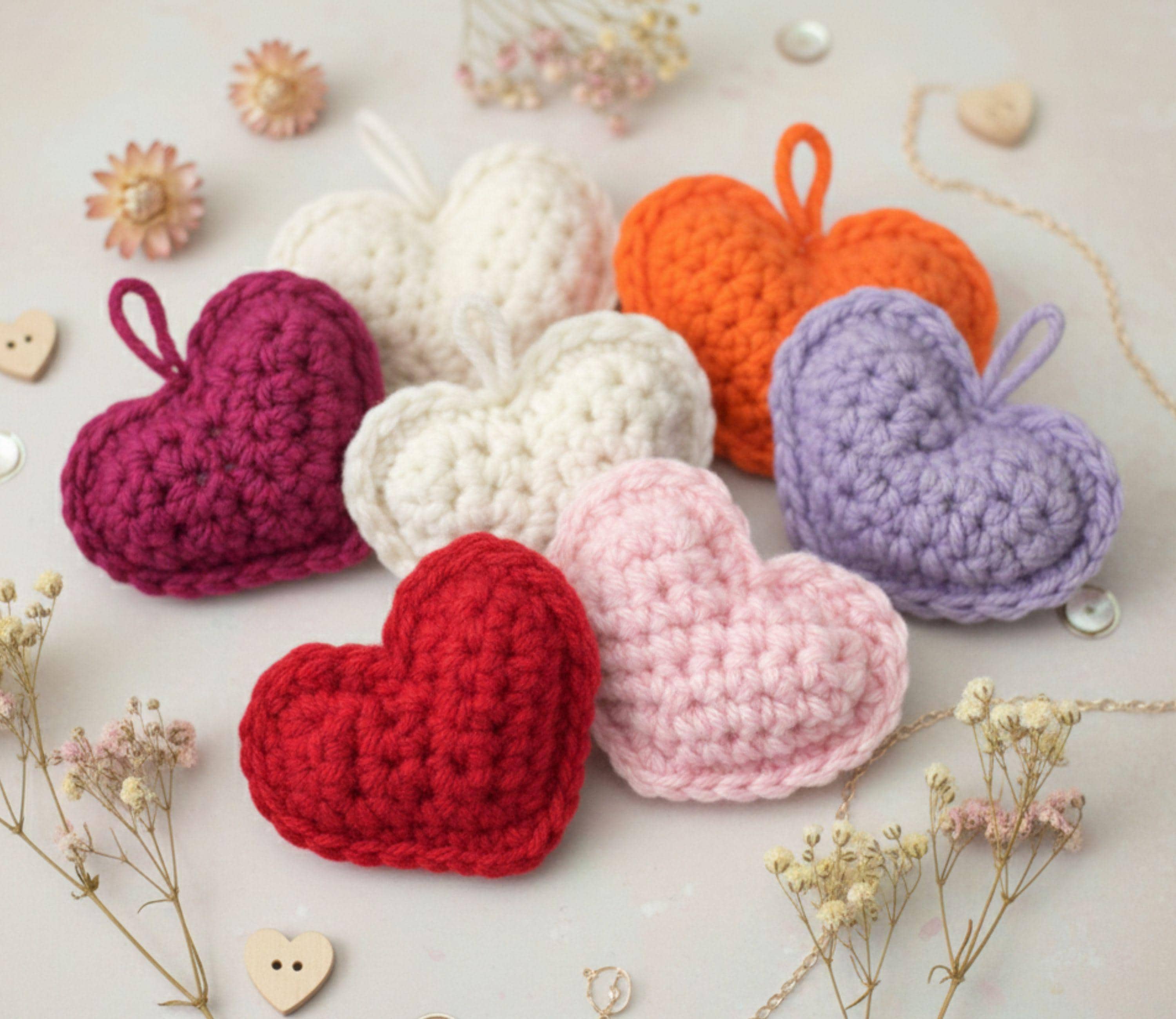 39 Beautiful Crochet Heart Patterns To Make With Love 4 Crochet Puffy Heart Pattern Easy DIY 3D Heart Ornament