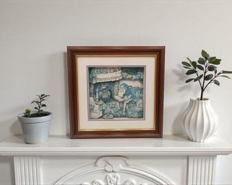 Vintage Signed AP Anton Pieck 3D Shadowbox Pair - Serenade