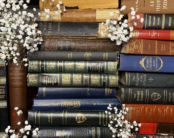 Custom Vintage Book Sets | Personalized Color Bundles | Dark Academia, Bookshelf Decor, Office Decor, Wedding Table Decor, Vintage Gifts