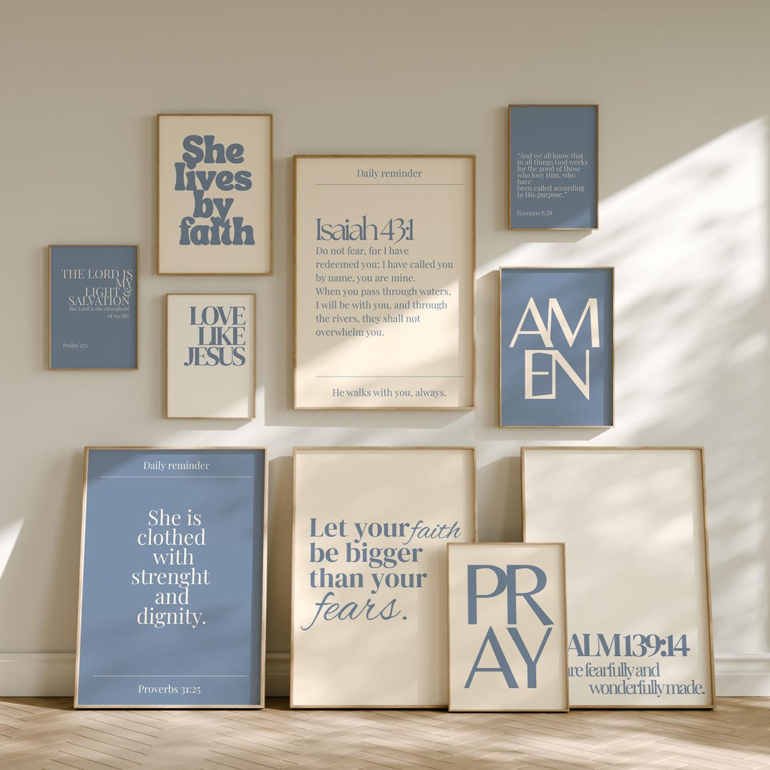 Minimal Christian Wall Art Set | Bible Verse Prints | Faith Quotes ...