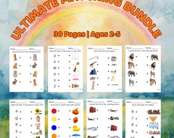 Libro di attività di abbinamento per bambini piccoli / Raccoglitore di apprendimento prescolare (download digitale)