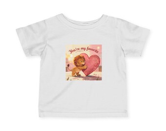 Camiseta de bebé con corazón de león y San Valentín / Camiseta infantil estilo vintage