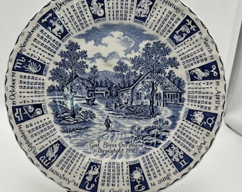 Que Dieu bénisse notre maison partout. Cette plaque de calendrier date de 1991.