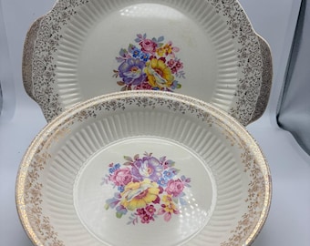Royal china. Vintage serving tray and vegetable bowl.