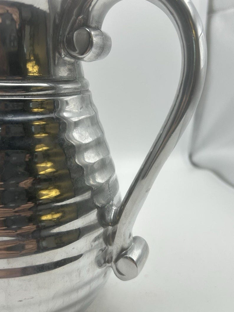 Vintage Wilton Armetale Flutes and Pearls Water Pitcher 9" RWP Pewter-Style image 7