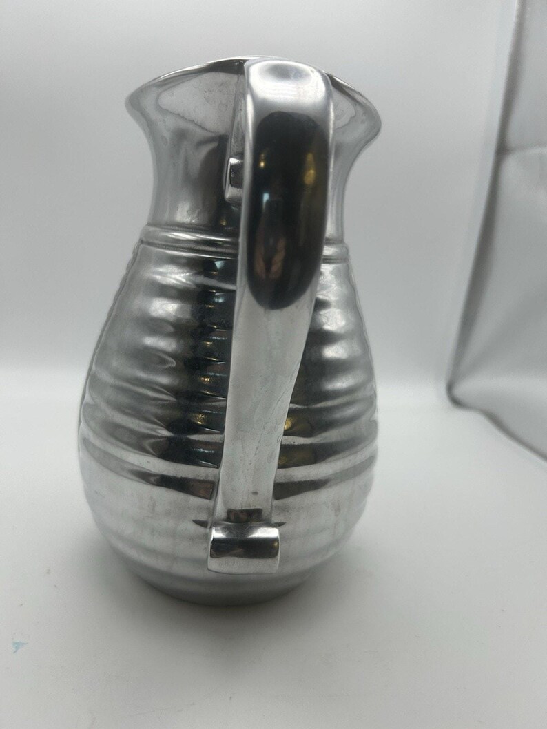 Vintage Wilton Armetale Flutes and Pearls Water Pitcher 9" RWP Pewter-Style image 4