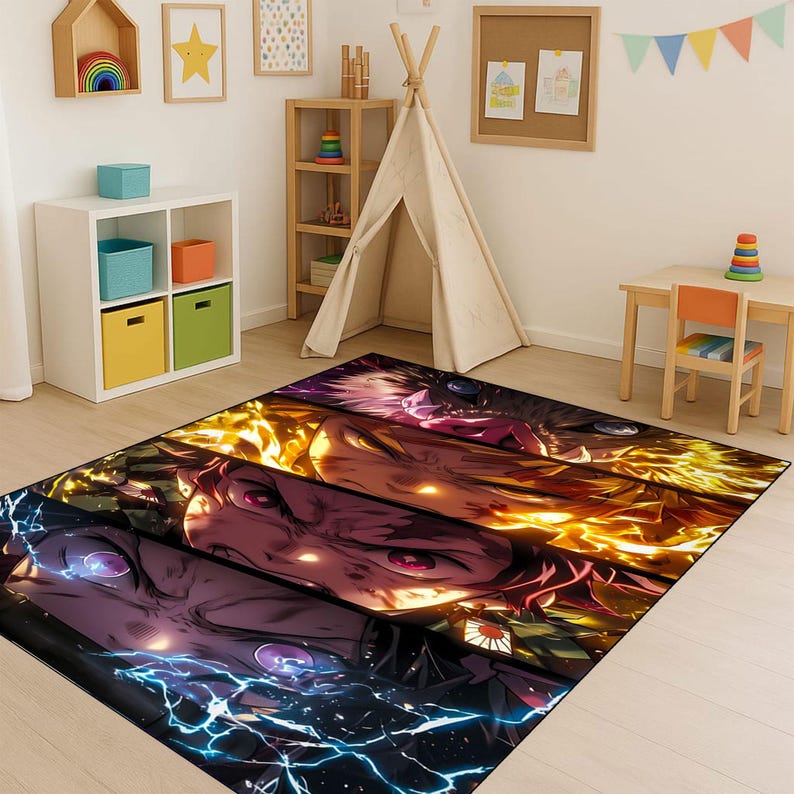 Inosuke Rug Demon Slayer Power Clash Rug – Tanjiro, Zenitsu, Inosuke, Nezuko Anime ...