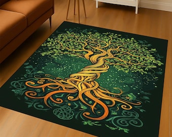 Celtic Tree of Life Rug: Mystical Boho Home Decor