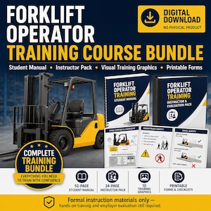 Forklift Operator Training Course Bundle | Safety Manual, Visuals (Digital Download)