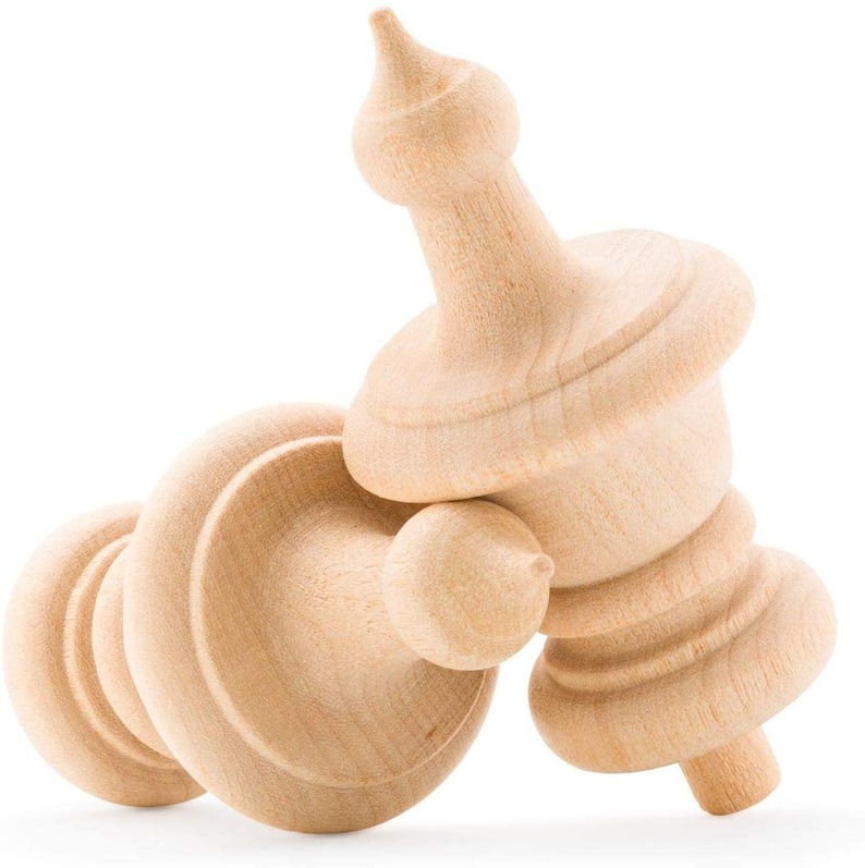 Unfinished Wood Finials Decor 31/2 Curtain Rod Flagpole Etsy