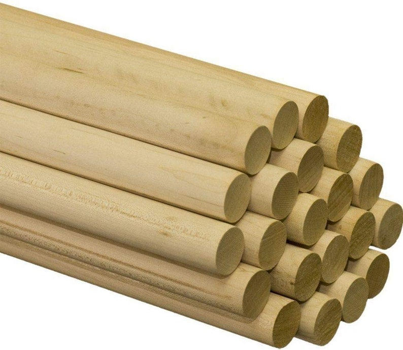 Wooden Dowel Rods 11/2 x 36 Inch Bag of 100 Unfinished Etsy