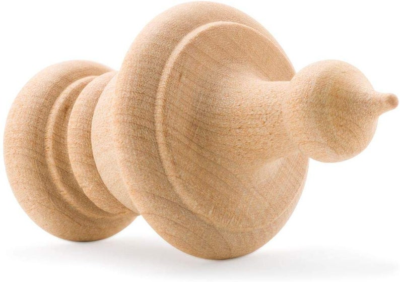 Unfinished Wood Finials Decor 31/2 Curtain Rod Flagpole Etsy