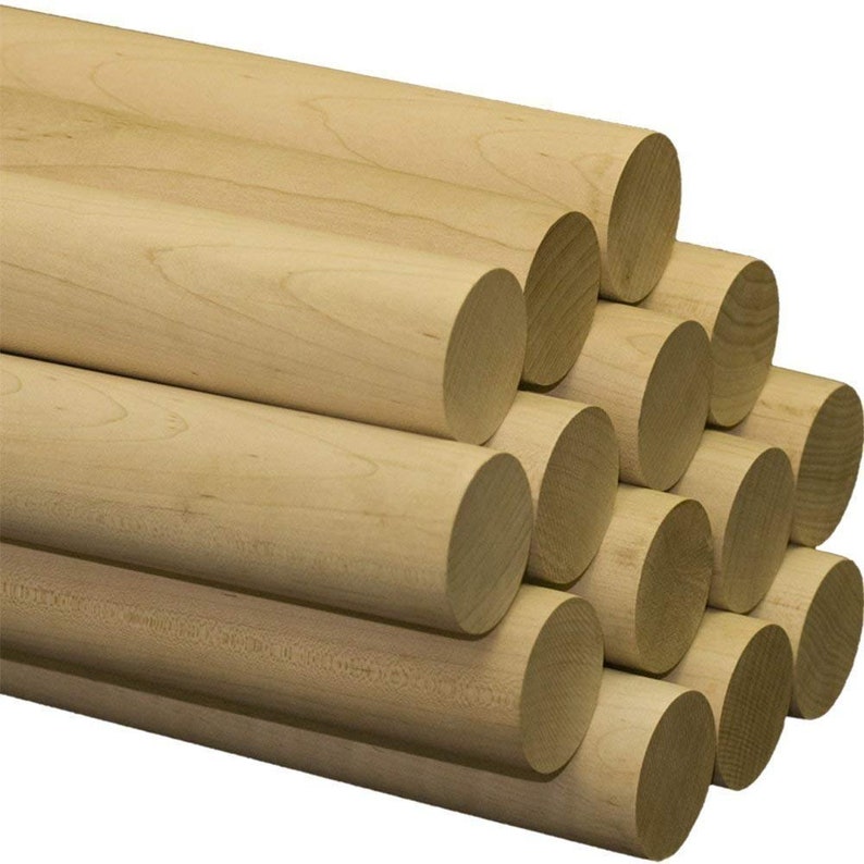 Wooden Dowel Rods 2.5 x 36 Inch Unfinished Hardwood Sticks Etsy