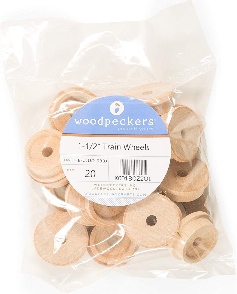 Wooden Train Toy Wheels 11/2 Axle Hole Approx 5/16 Pressed Etsy