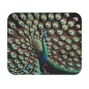 Mouse Pad (Rectangle) Colorful Peacock Design 12