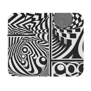 Mouse Pad (Rectangle) Black and White Patterned Design 16