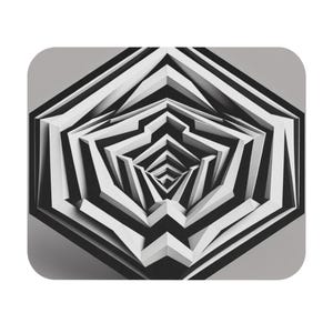 Mouse Pad (Rectangle) Black and White Patterned Design 1, Gift