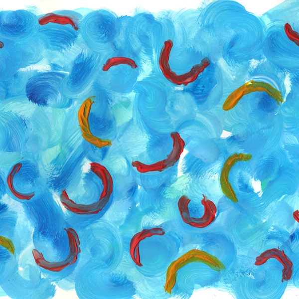 Aid for Abby - Original Painting by Child with Multiple Disabilities - 8" x 11"