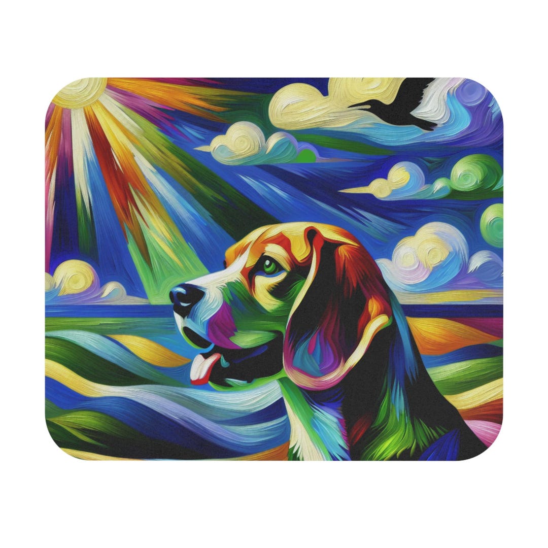 Mouse Pad (rectangle) Beagle in Jewel Tone Colors Design 1 - Etsy