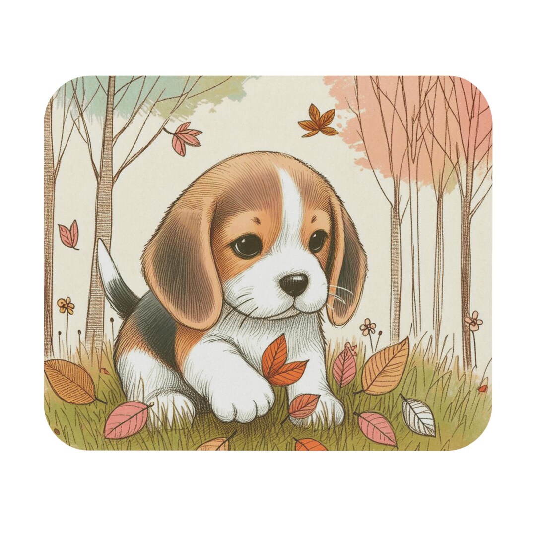 Mouse Pad (rectangle) Beagle Puppy Playing in Leaves Design 1 - Etsy