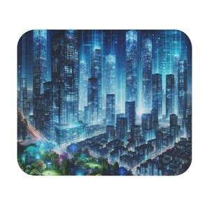 Mouse Pad (Rectangle) Futuristic City Skyscrapers Design 7