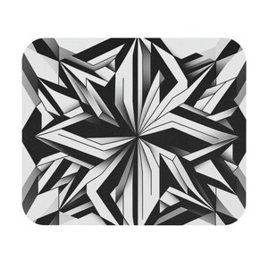 Mouse Pad (Rectangle) Black and White Patterned Design 3