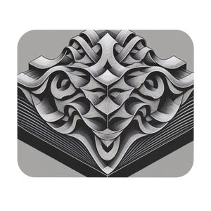Mouse Pad (Rectangle) Black and White Patterned Design 7