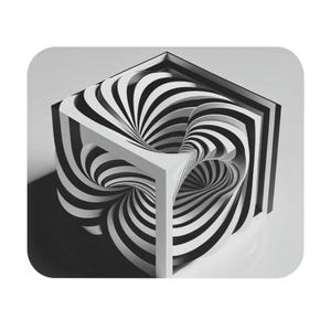 Mouse Pad (Rectangle) Black and White Patterned Design 5