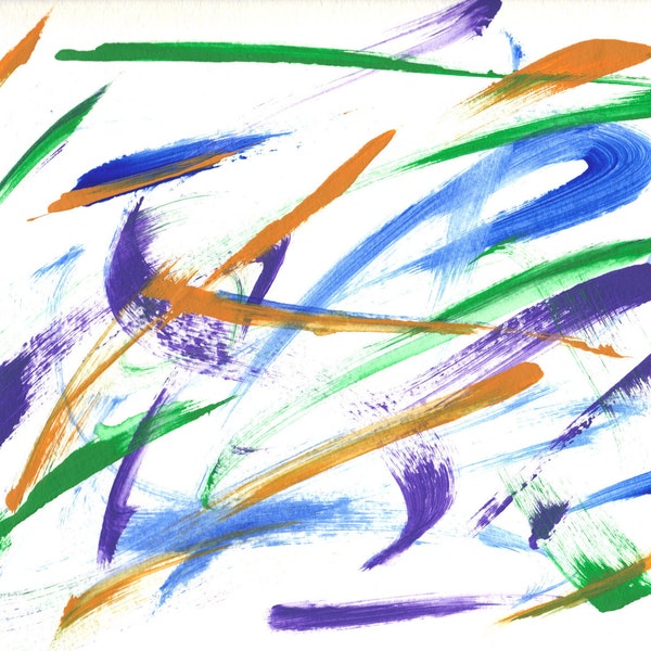 Aid for Abby - Original Painting by Child with Multiple Disabilities - 9" x 12"