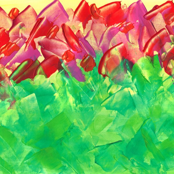 Aid for Abby - Original Painting by Child with Multiple Disabilities - 8" x 11"