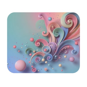 Mouse Pad (Rectangle) Pastel Swirls and Circles Design 7