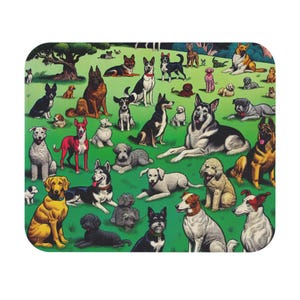 Mouse Pad (Rectangle) Miscellaneous Breeds of Dogs Design 1, Gift