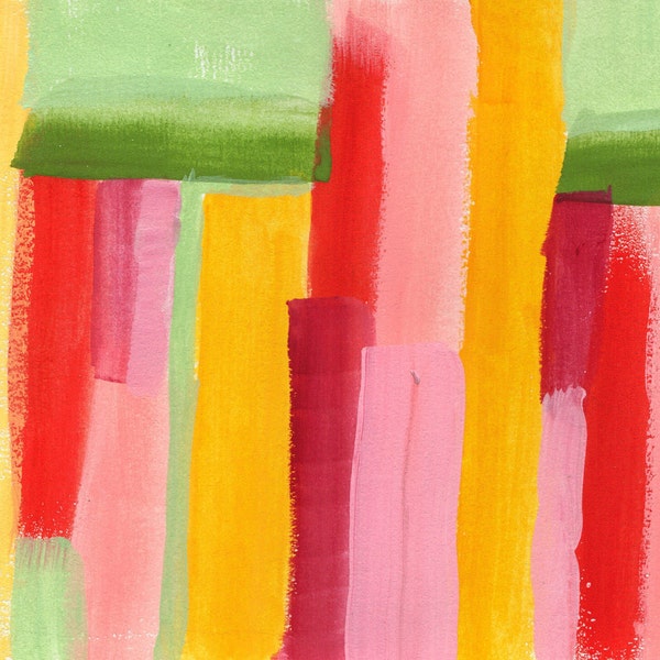 Aid for Abby - Original Painting by Child with Multiple Disabilities - 5" x 7"